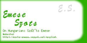 emese szots business card